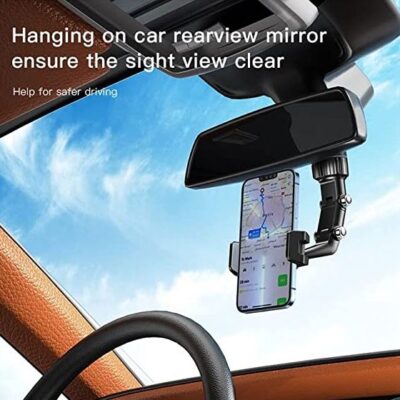 yesido-rear-view-mirror-phone-holder-c192 - هولدر - پایه نگه دارنده یسیدو - لوازم جانبی گوشی - لوازم جانبی موبایل تصویر نصب شده زیر اینه