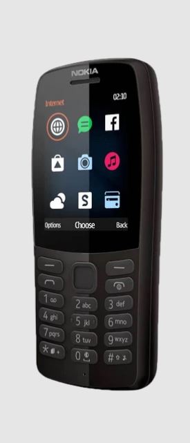 Nokia 210 2019 - رنگ مشکی - تصویر از کنار دکمه صفحه کلید برنامه ها