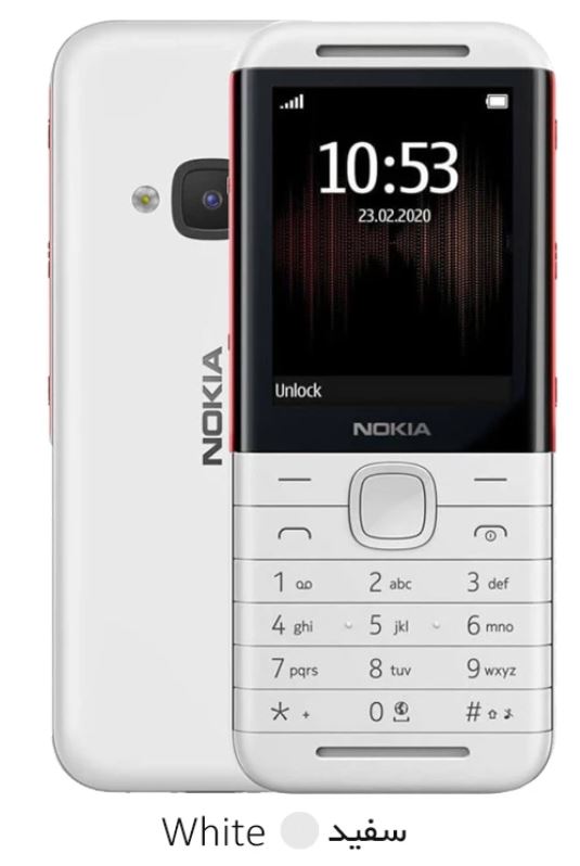 nokia 5310 2020 - نوکیا پنجاه و سه ده دوهزار و بیست - دوربین پشت اصلی رم حافظه پردازشگر رنگ سفید
