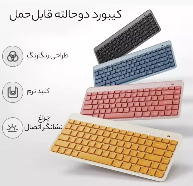 کیبورد بی سیم شیائومی - Xiaomi XMBXJP01YM portable dual-mode keyboard - قابل حمل بلوتوثی