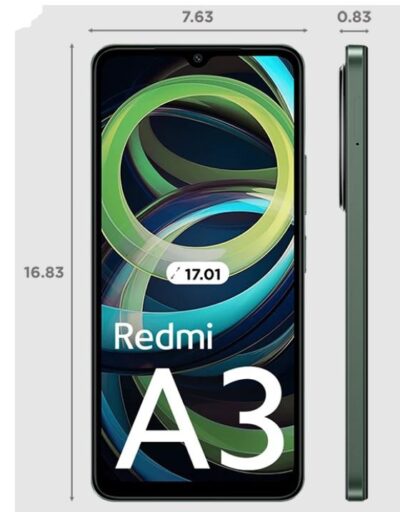 گوشی شیائومی ردمی a3 - Xiaomi Redmi A3 128-4GB - اندازه و سایز گوشی - رنگ سبز