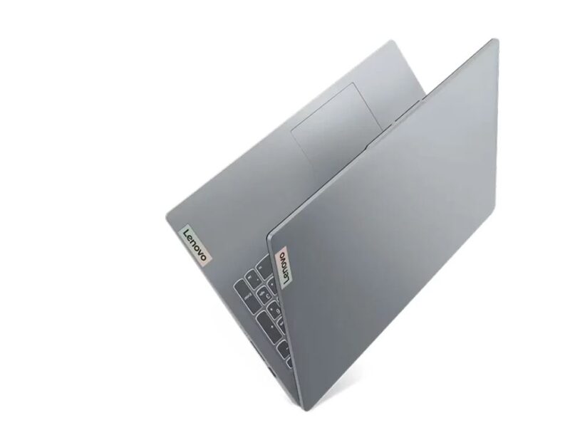 Ideapad Slim3 i3 1305U 8GB 256GB - لبتاپ لنوو - صفحه کلید و درب نیمه باز شده خاکستری