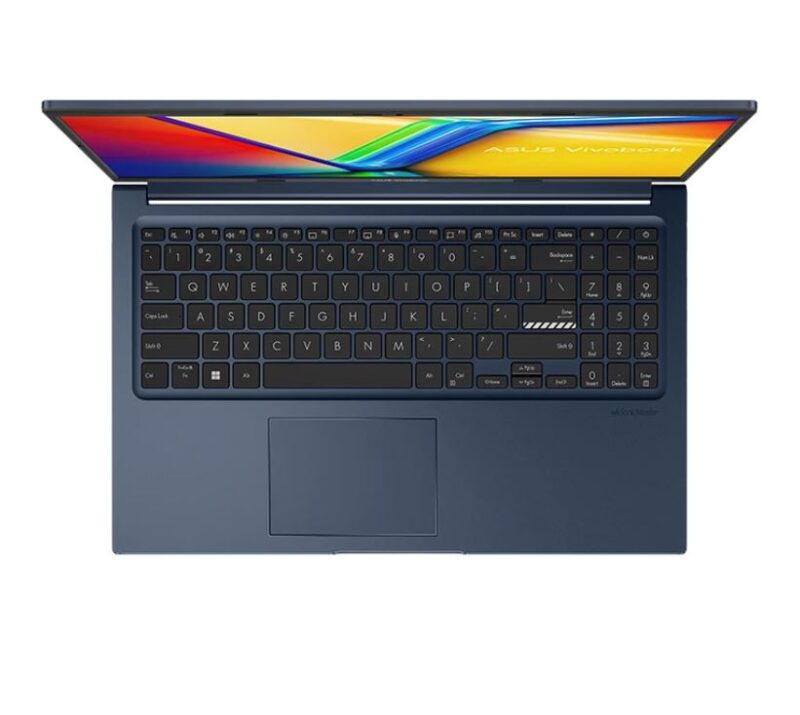 laptop asus vivobook 15 x1504va i7 1355u - تصویر از بالا صفحه کلید آبی- خصوصیات امکانات