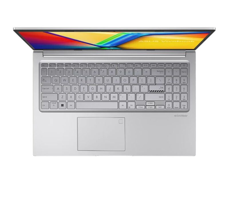 لپ تاپ ایسوس 15.6 اینچی مدل Vivobook 15 X1504VA i3 1315U 8GB 512GB - تصویر از بالا صفحه کلید نقره ای - خصوصیات امکانات